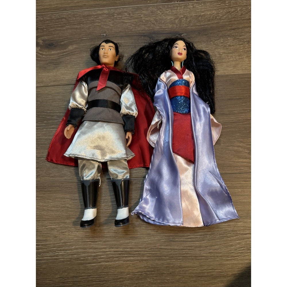 Disney Store Mulan and Li Shang 12" Toy Dolls Princess Exclusive